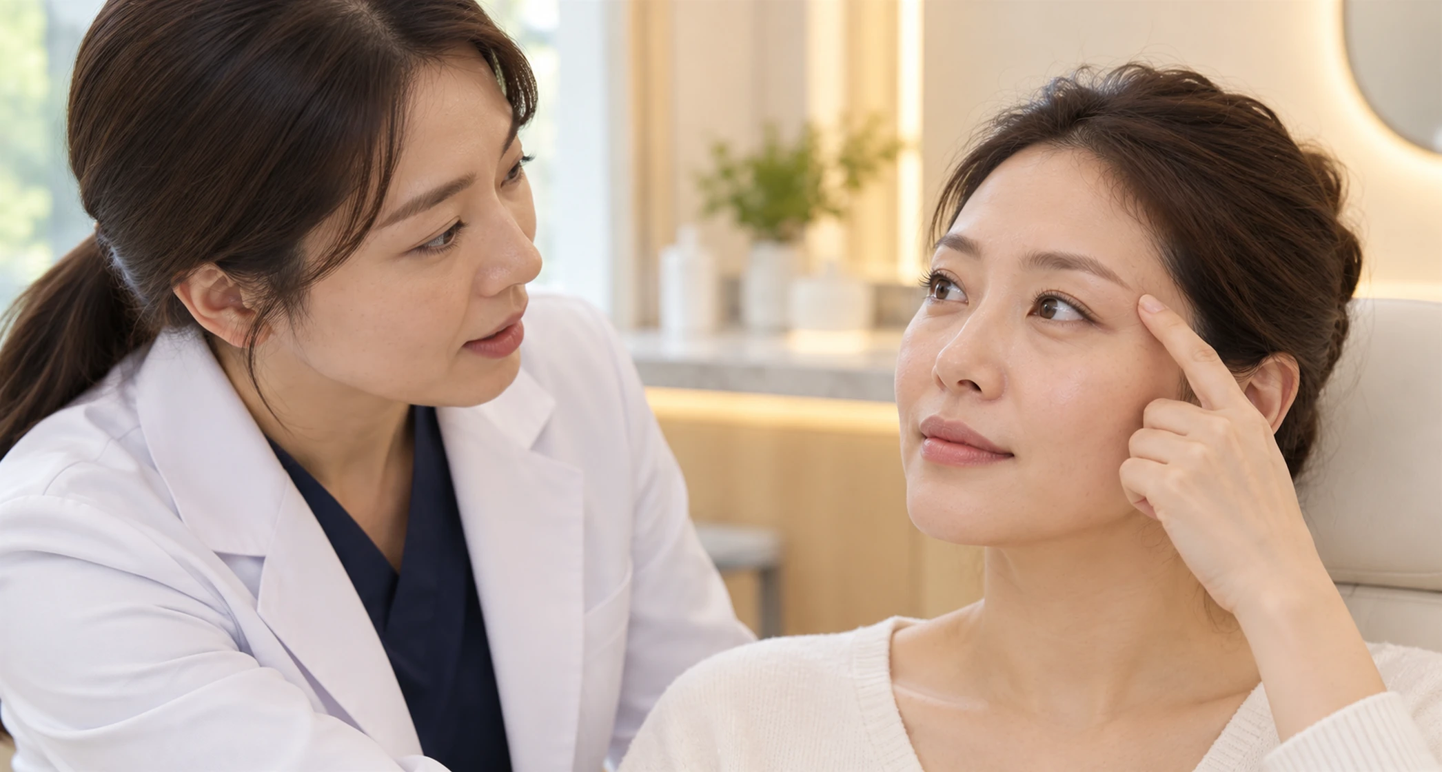 처짐이 몰린 자리를 짚으며 배분을 설명하는 장면 — 설명용 AI 이미지